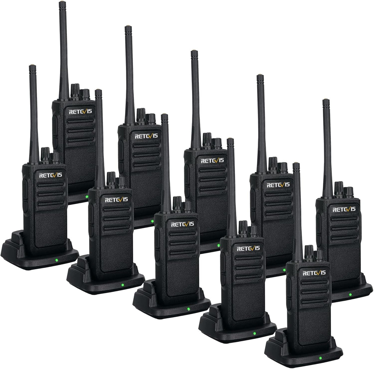 10 Pack Rechargeable Two Way Radios with USB Charging Base G40637