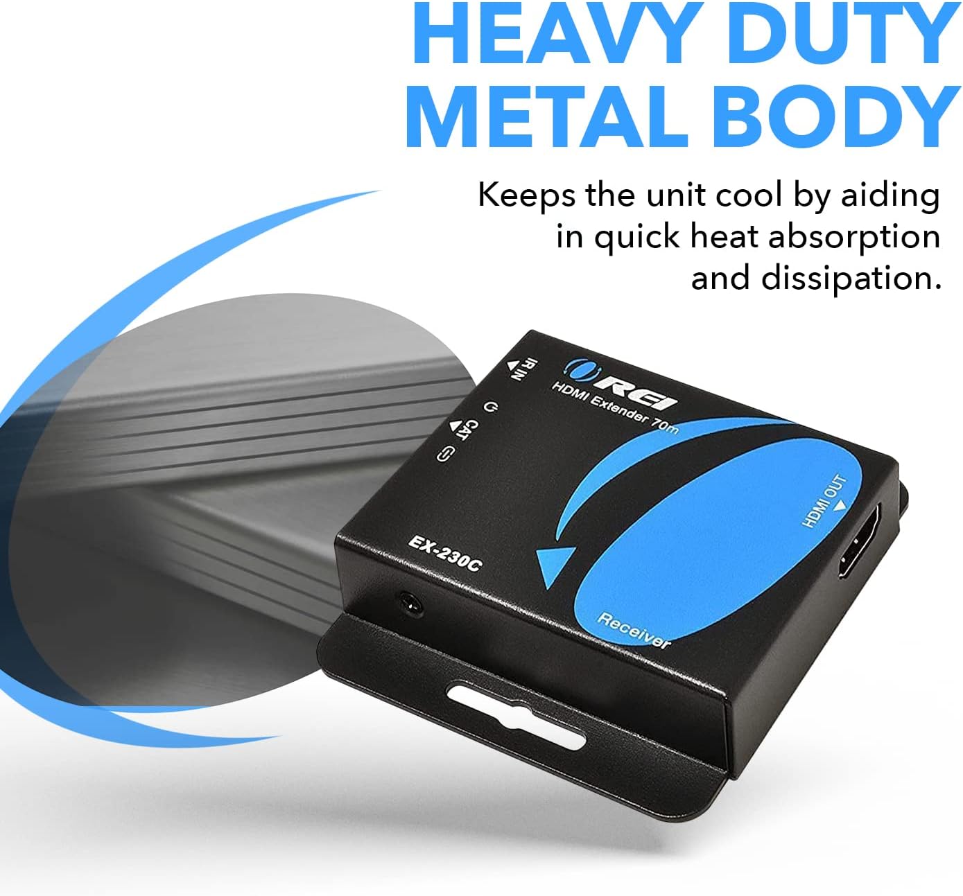 4K HDMI Over CAT6/CAT7 Extender RJ45 4K@30Hz Upto 130 Ft 1080P Upto 230 FT Full HD POC Transmitter & Receiver IR Loop Out A81102
