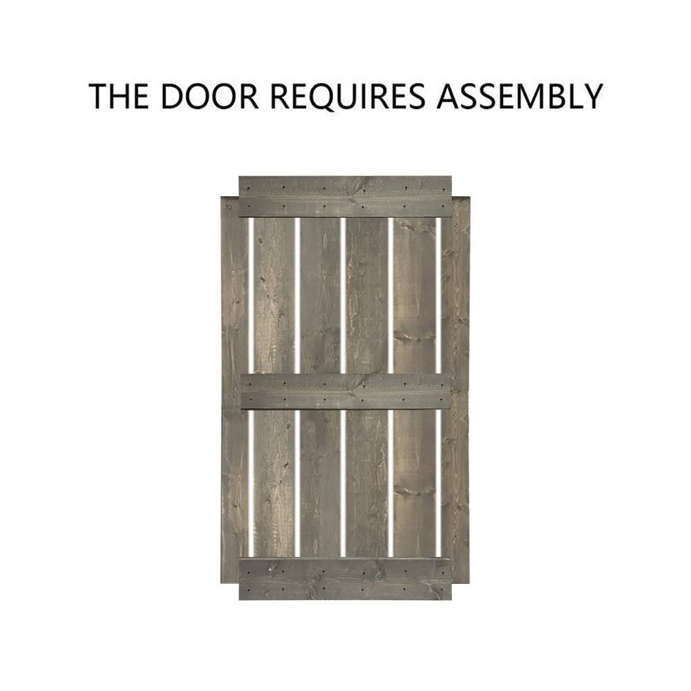 Charcoal Black Solid Wood Interior Sliding Barn Door 38 x 84 D367