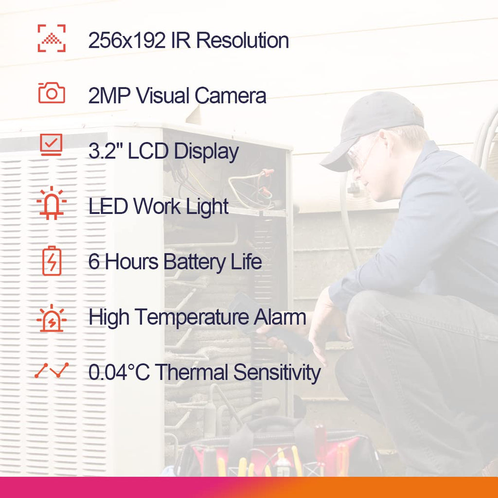 256 x 192 IR Resolution Thermal Imaging Camera with 2MP Visual Camera C877900