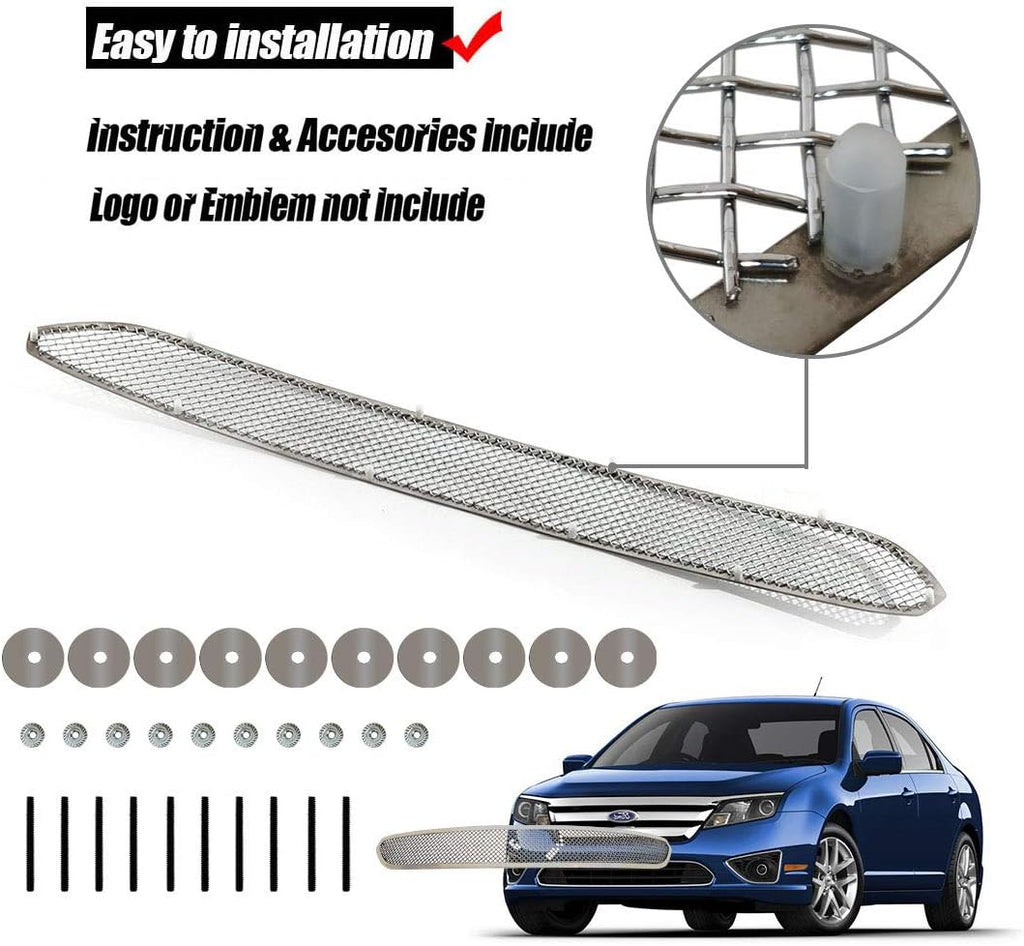 Stainless Steel Mesh Front Bumper Grille for 2010 2011 Ford Fusion C70591