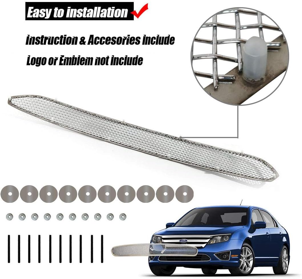 Stainless Steel Mesh Front Bumper Grille for 2010 2011 Ford Fusion C70591