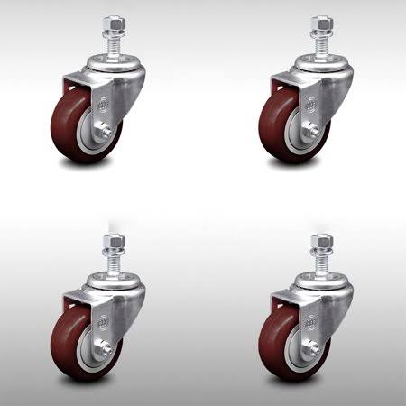 4 Swivel Caster Set with 3.5x22 Wheels and 12mm Stem K76526