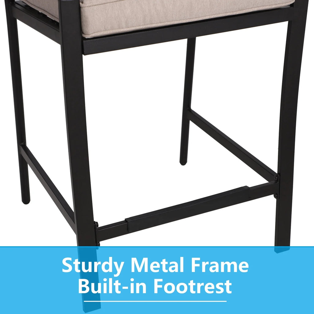 3 Pcs Patio Wicker Bistro Set Bar Table Stool I482