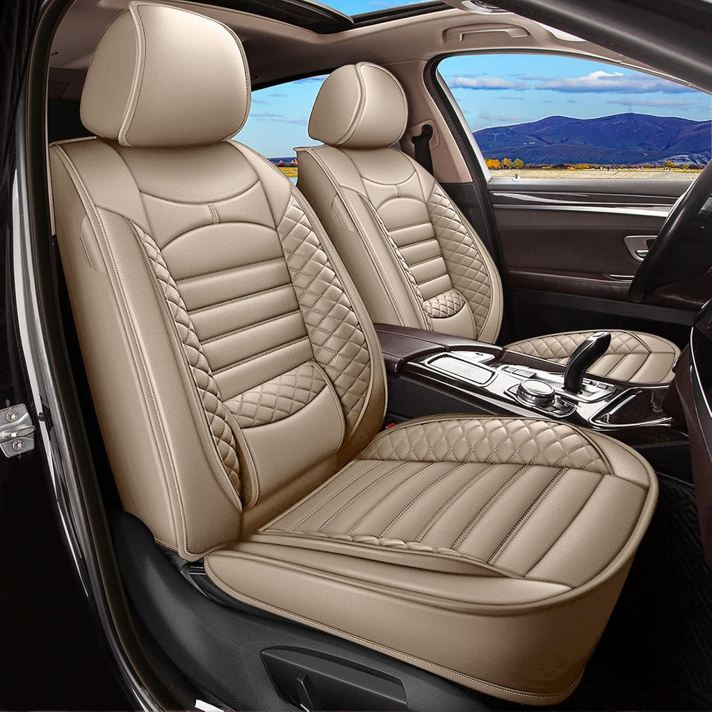 Black Faux Leather Car Seat Covers Full Set 5 Seats Waterproof N9414