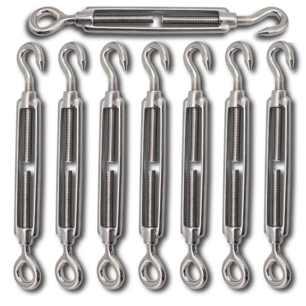 304 Stainless Steel Adjustable Wire Rope Tensioner Kit with Hooks J202