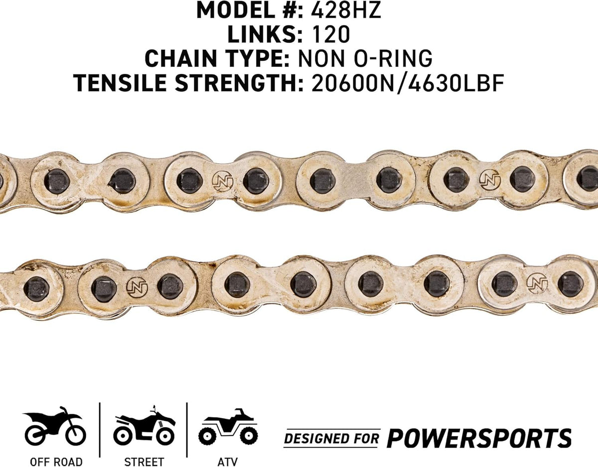 Drive Sprocket Chain Combo Front 14 Rear 49 Tooth 428HZ Standard 120 Links Pack of 2 S953838