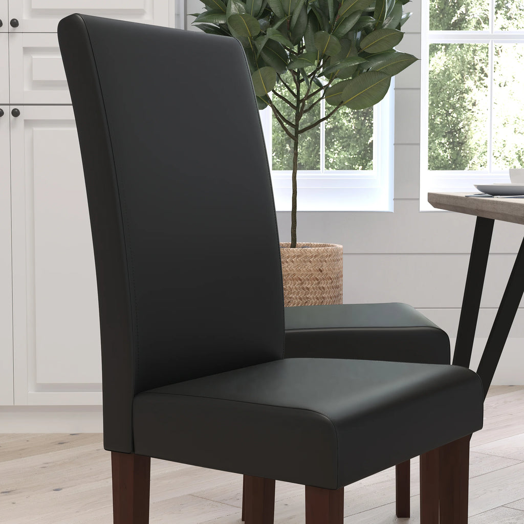 Brown Faux Leather Dining Chair W735115