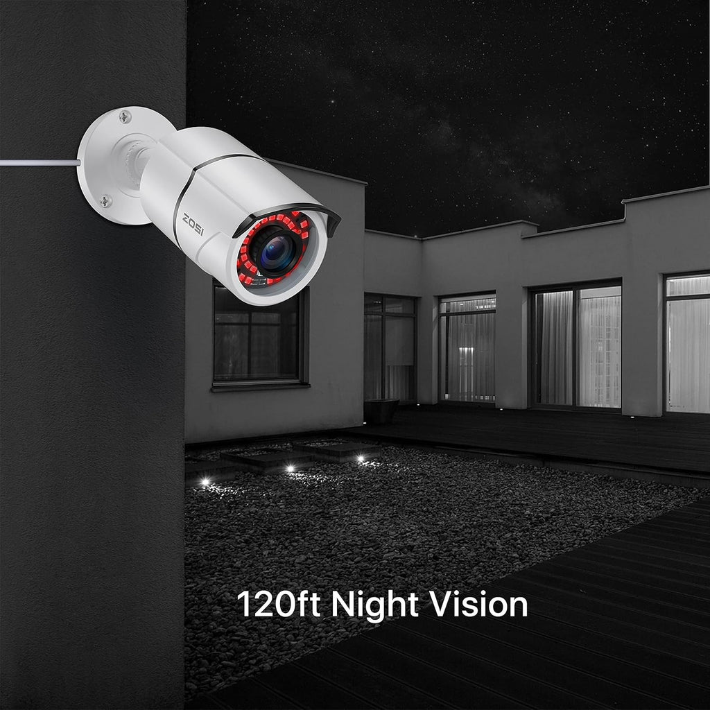 4PACK 1080P HD TVI Security Cameras 120ft Night Vision Waterproof Camera O5400