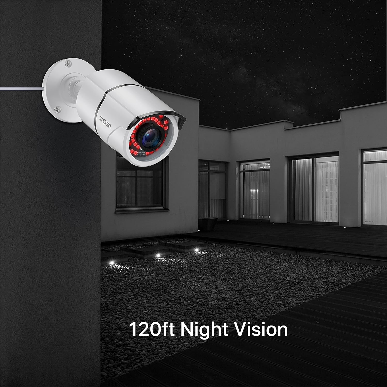 4PACK 1080P HD TVI Security Cameras 120ft Night Vision Waterproof Camera O5400