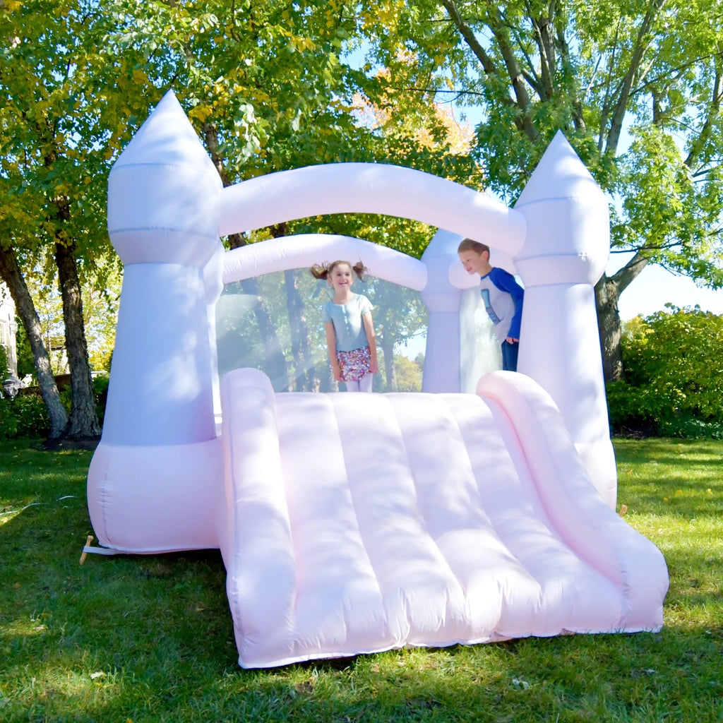 Pastel Bouncy Castle with Slide F25133