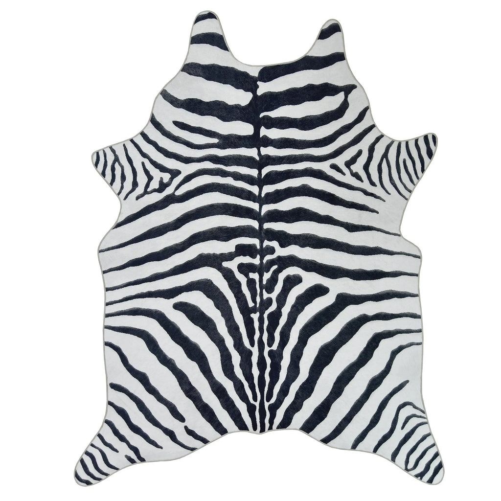 Black and White Zebra Print Area Rug B196