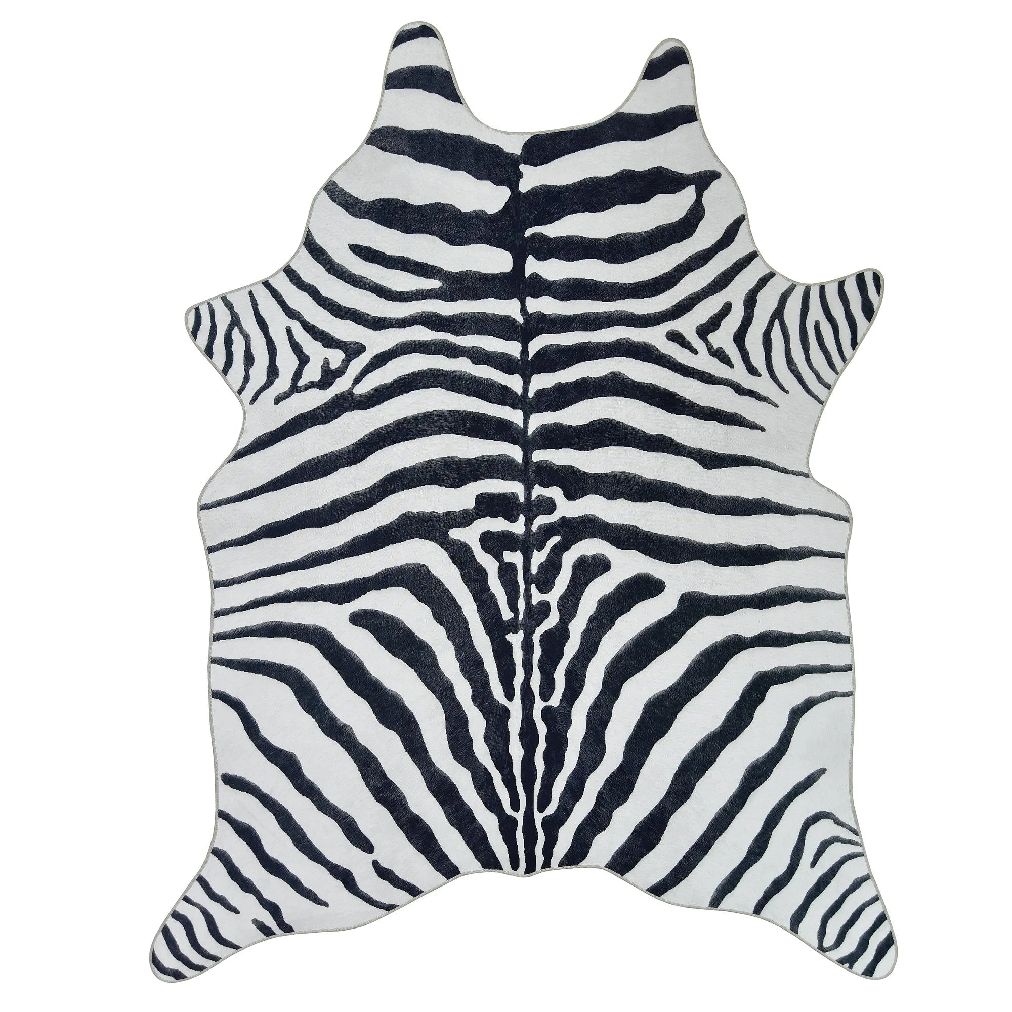 Black and White Zebra Print Area Rug B196