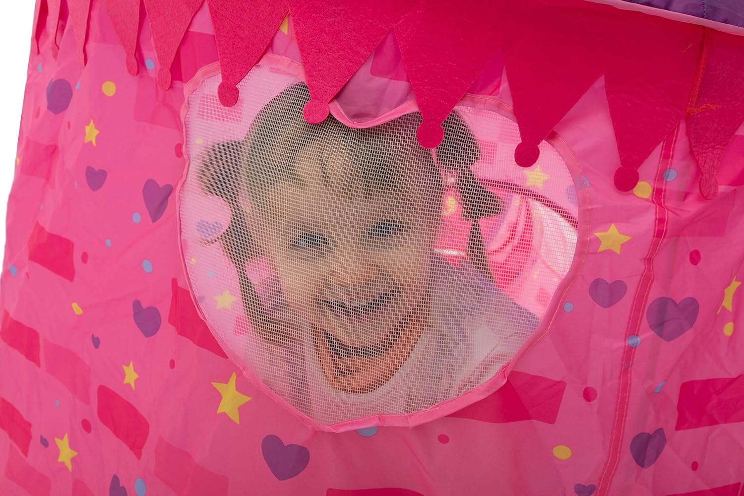 Pink Castle Play Tent with Pop Up Tunnel and Playhouse Kids Indoor Outdoor Play Tent Set Y95254