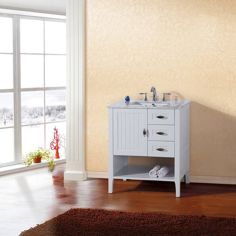 29 in. White Single Sink Vanity Cabinet Q483