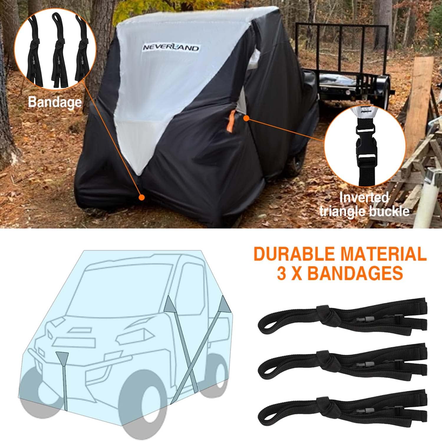 UTV Cover Waterproof 420D Heavy Duty 2-3 Seater 4-6 Seater Side by Side T335