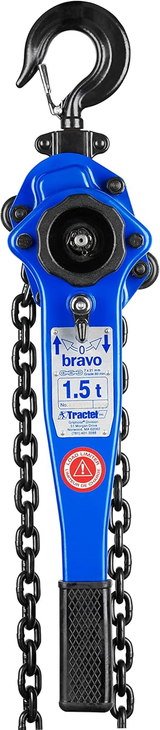 Lever Chain Hoist with 1/4 Ton Capacity and 5 ft Lift & Pull Length W463979
