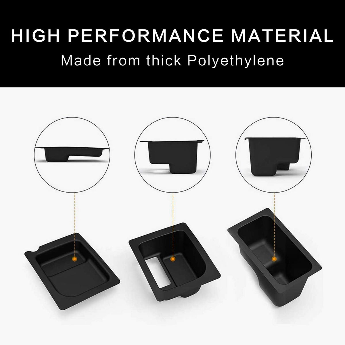 3PCS Black Under Seat Storage Bin Set N55920
