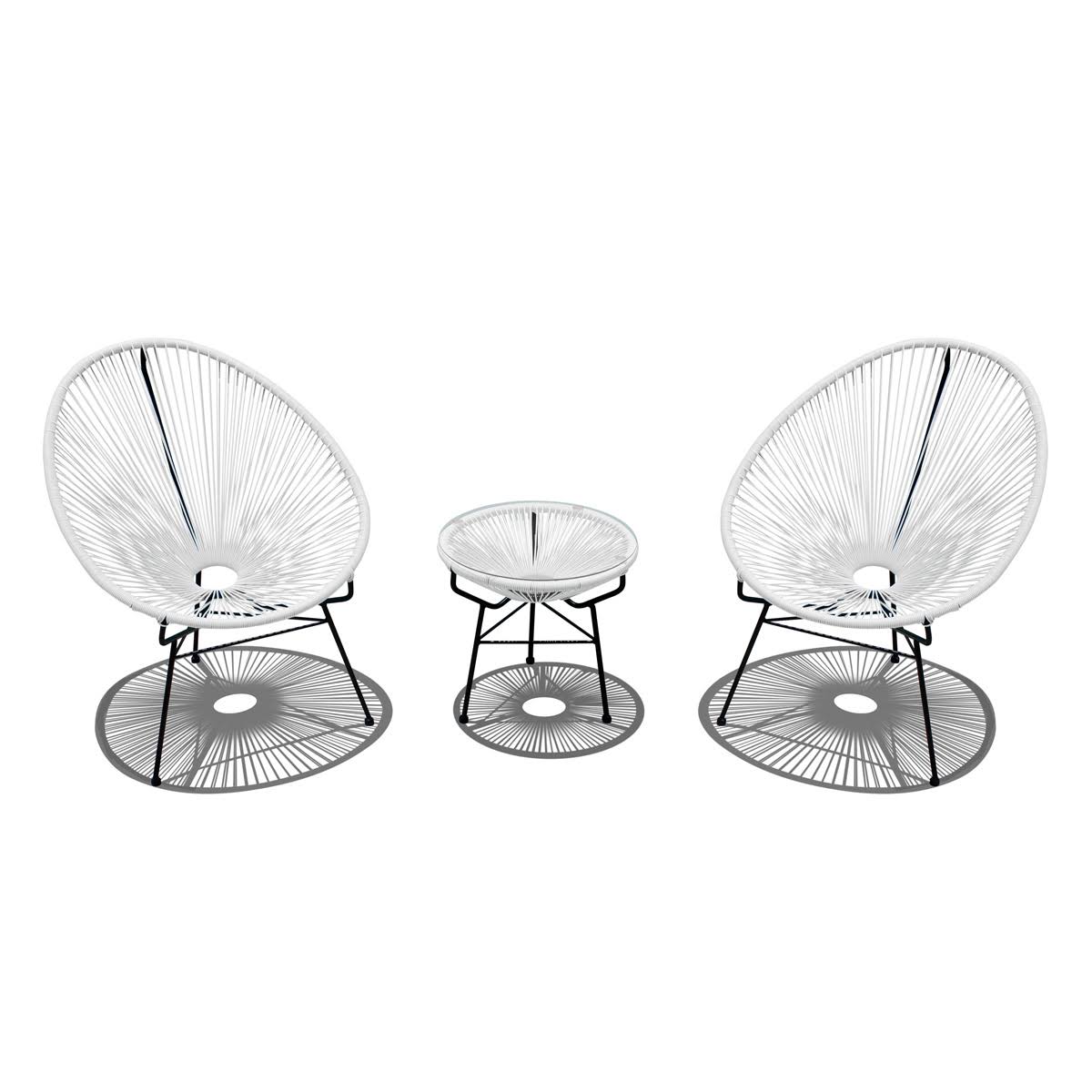 Jet Black 3-Piece Chat Set D315462
