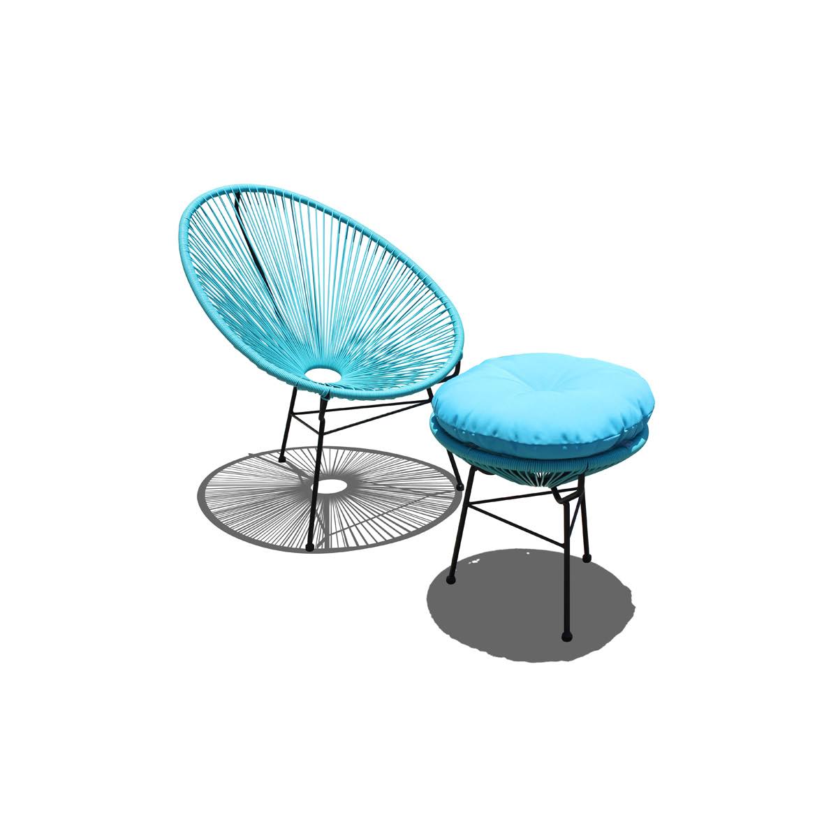 Jet Black 3-Piece Chat Set D315462