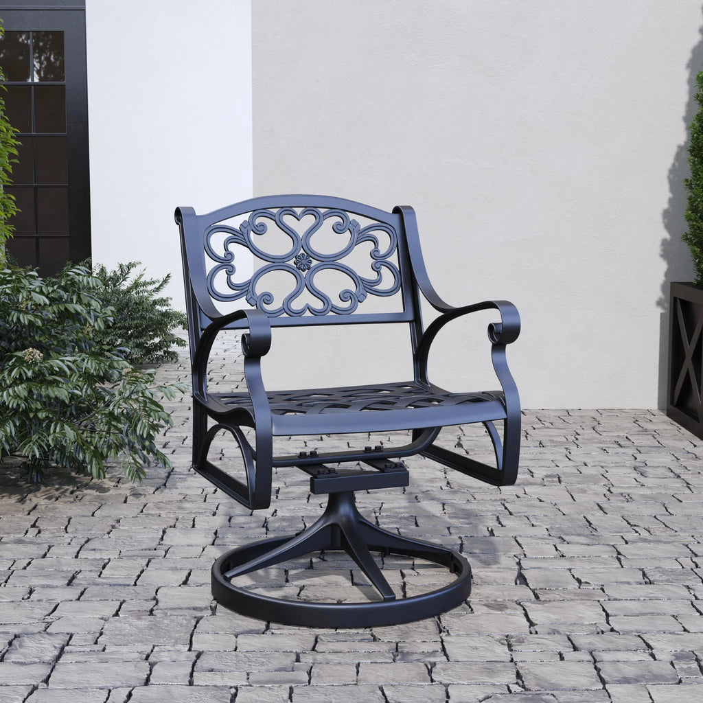 Black Aluminum Outdoor Swivel Rocking Chair U47510
