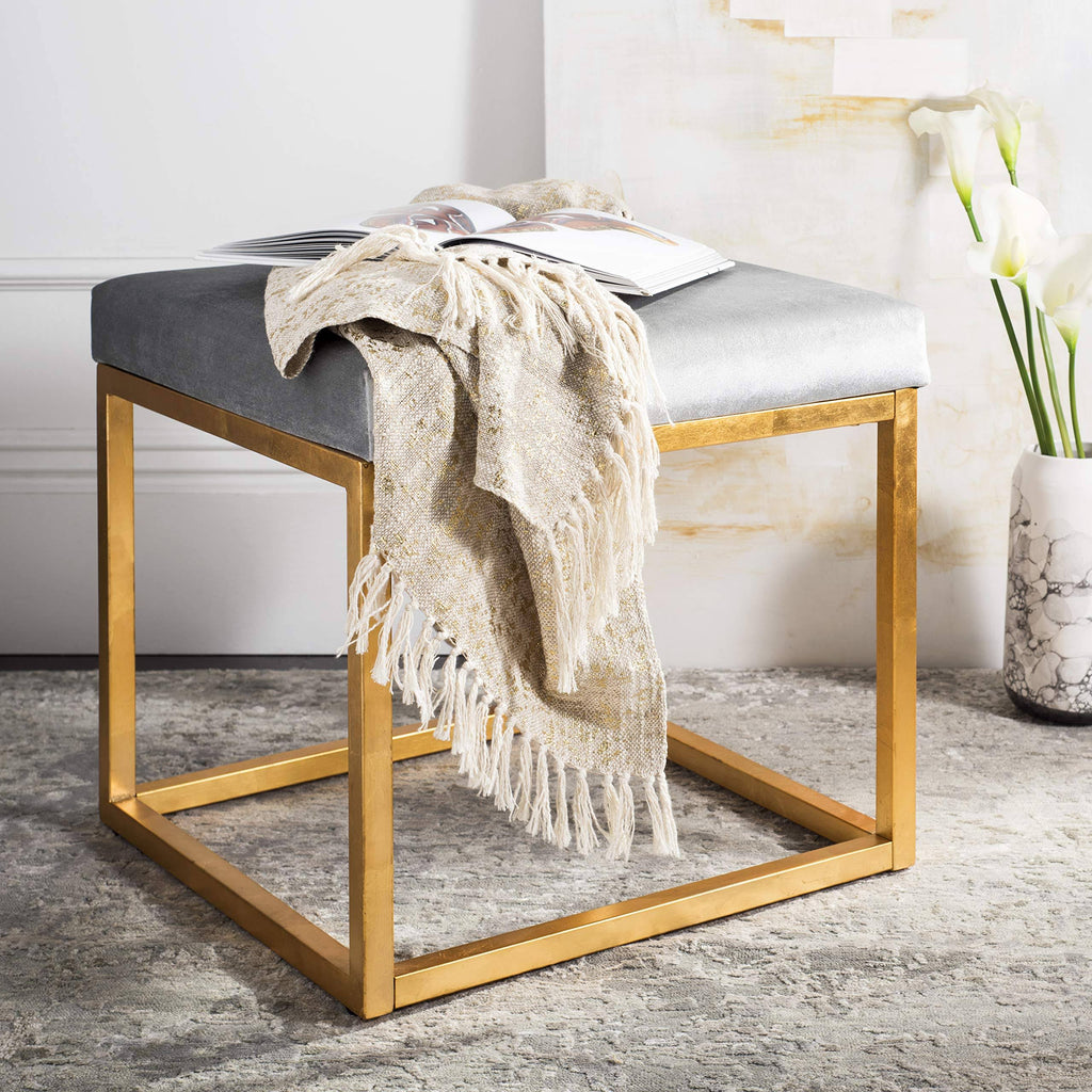 Velvet Square Ottoman N2131
