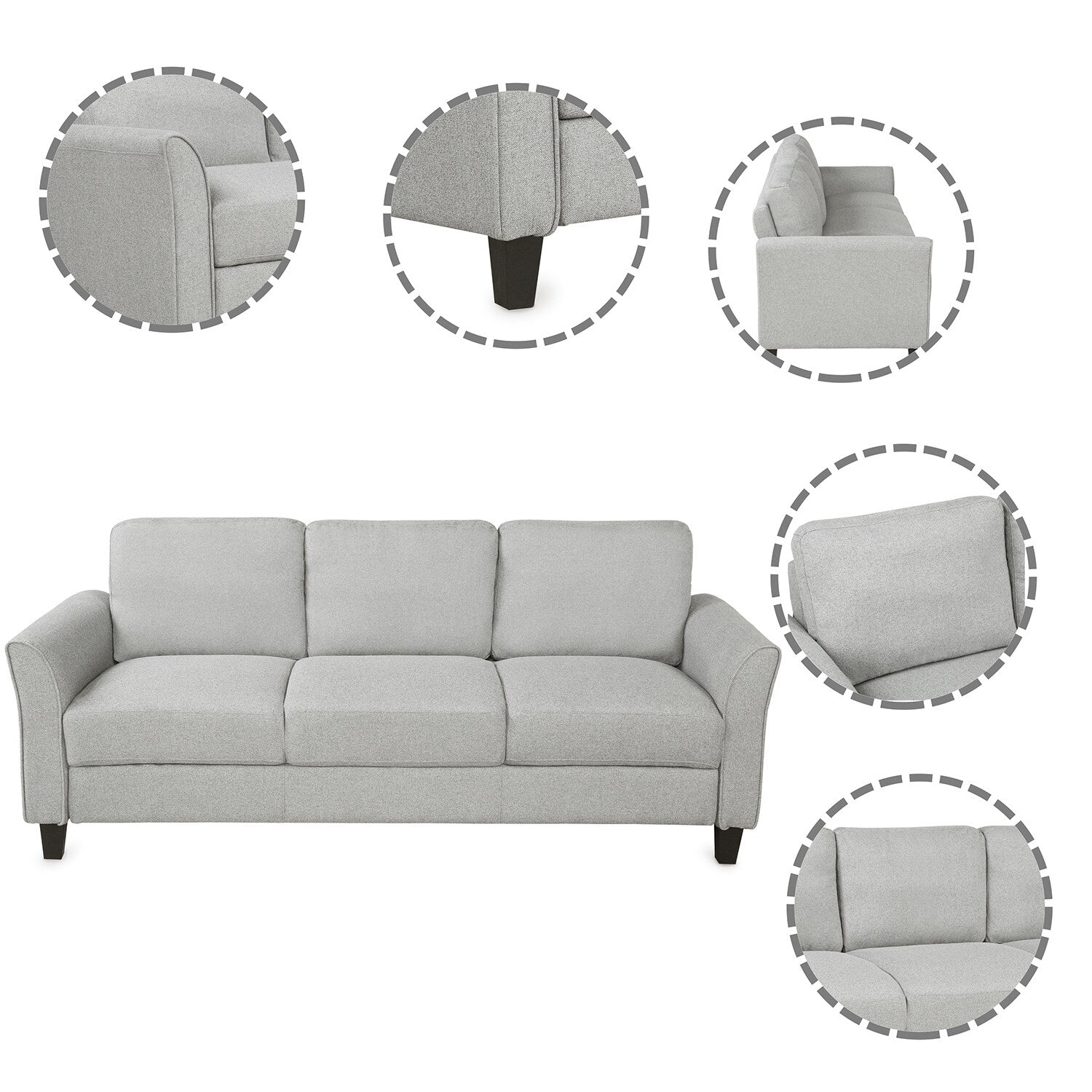 Grey 2-Piece Sofa Set D759
