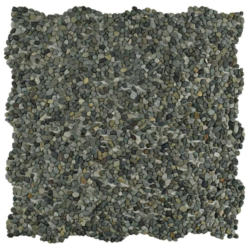 Pebble Stone Mosaic Tile, 12 in. x 12 in., Multi Y4733