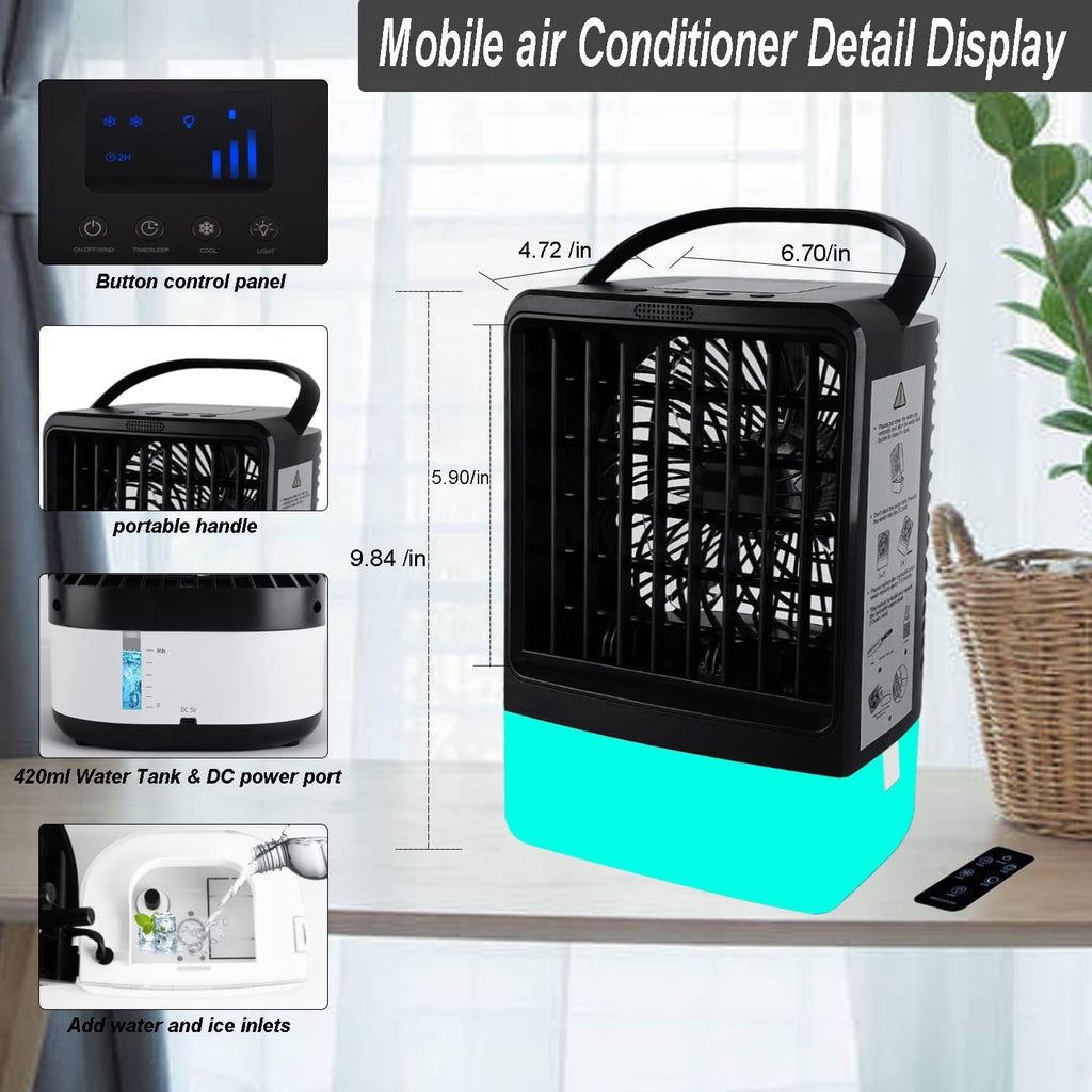 Portable Air Cooler Fan with 4000mAh Battery and Remote O5460