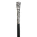 925 Sterling Silver Tall Embossed Knob on Black Shaft Q744