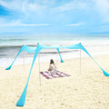 Pop Up Beach Tent Canopy UPF50+ with Aluminum Poles, Blue, 10 x10FT J474013