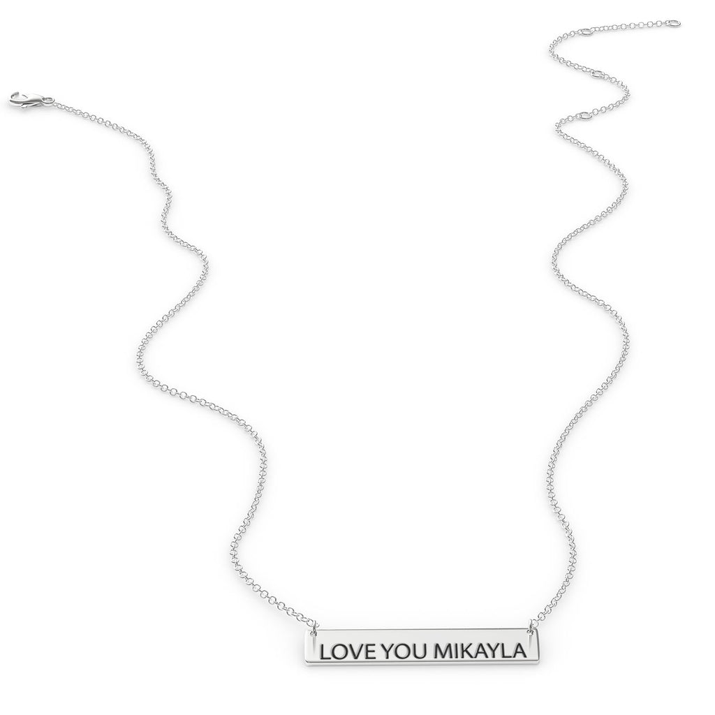 Sterling Silver Bar Pendant Necklace F4982