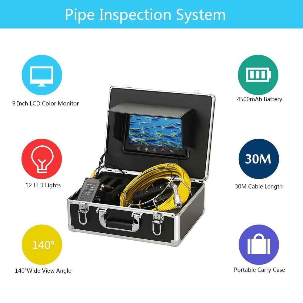 30m Drain Pipe Sewer Inspection Camera I250