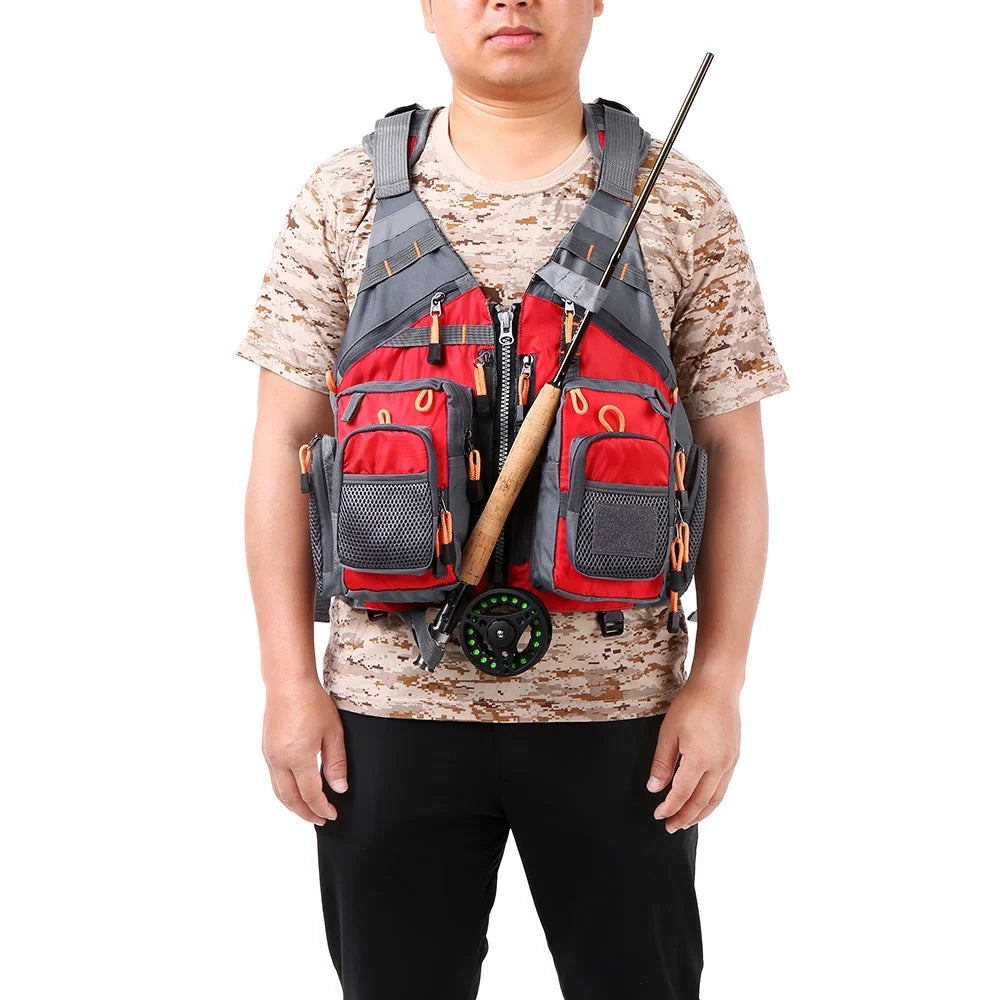 Outdoor Breathable Padded Fishing Life Jacket Swimming Sailing Waistcoat Floatation Device D739
