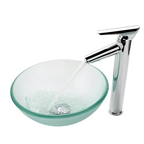 Frosted Glass Oil Rubbed Bronze Vessel Sink K3026