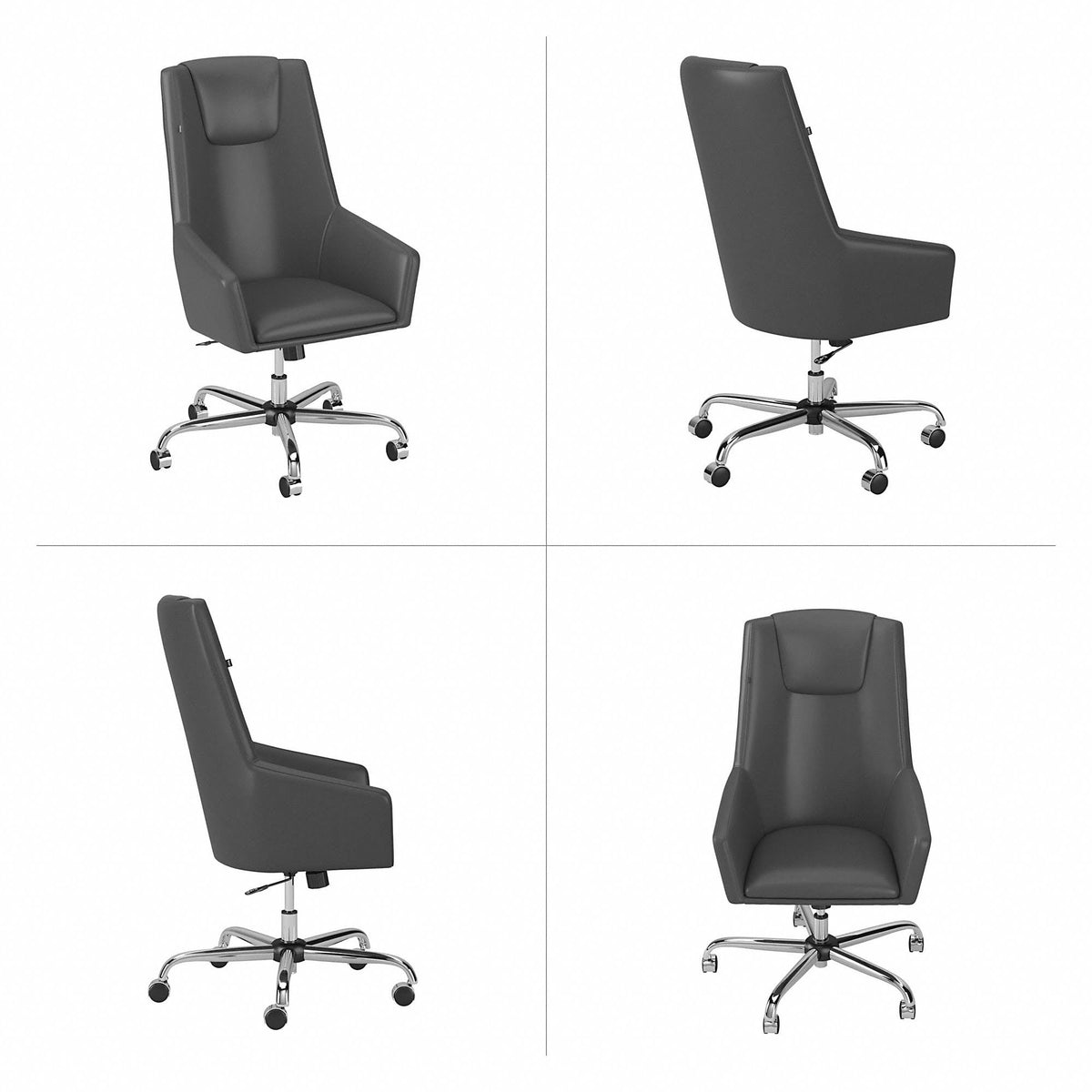 Light Gray Leather High Back Box Chair M964236