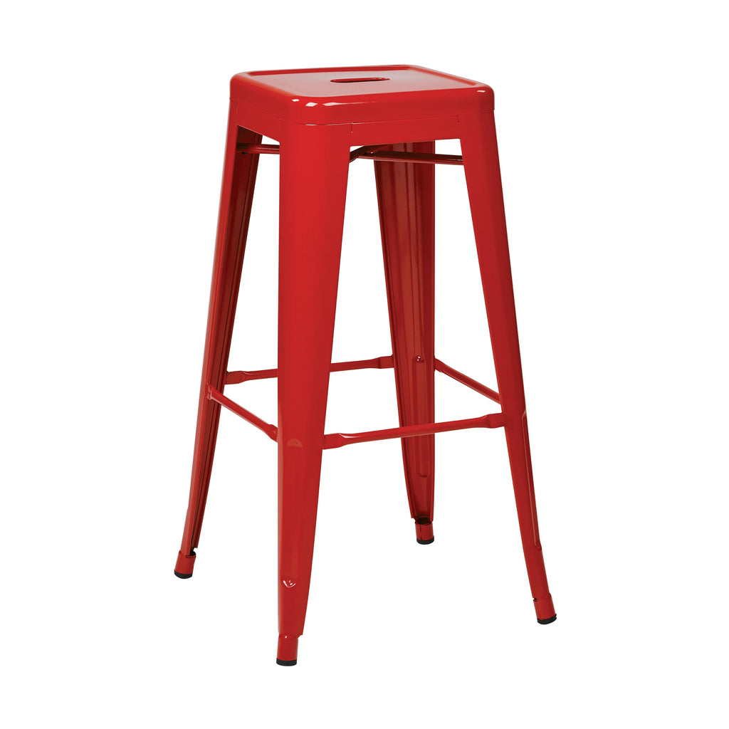 Green Steel Backless Barstool (4-Pack) E700