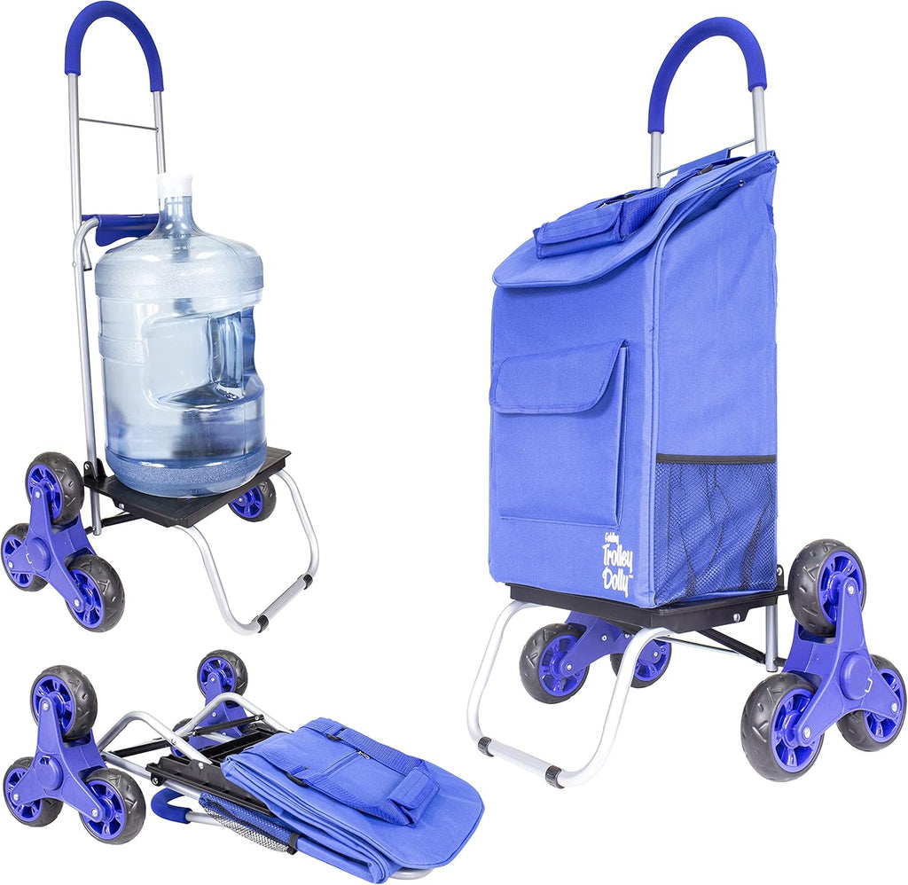 Blue 3 Wheels Folding Grocery Cart T450913