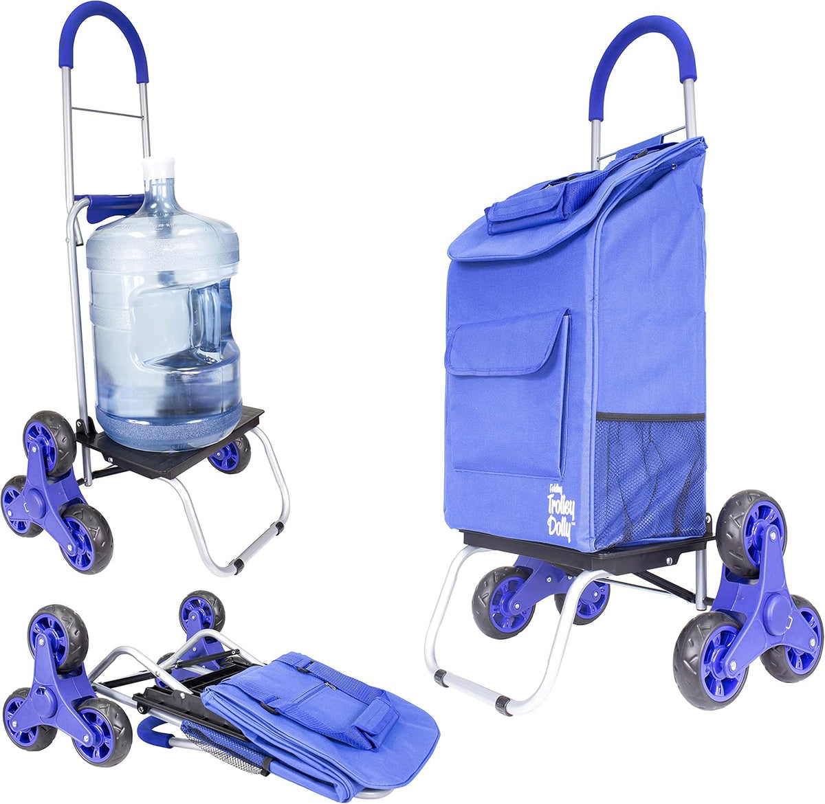 Blue 3 Wheels Folding Grocery Cart T450913