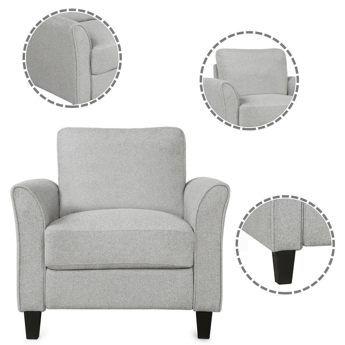 Grey 2-Piece Sofa Set D759