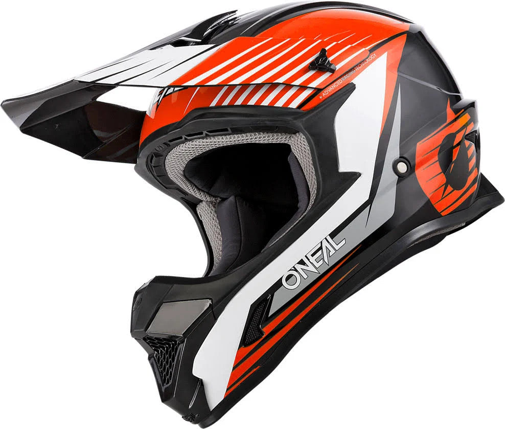Black/Orange/White Cross Helmet M695