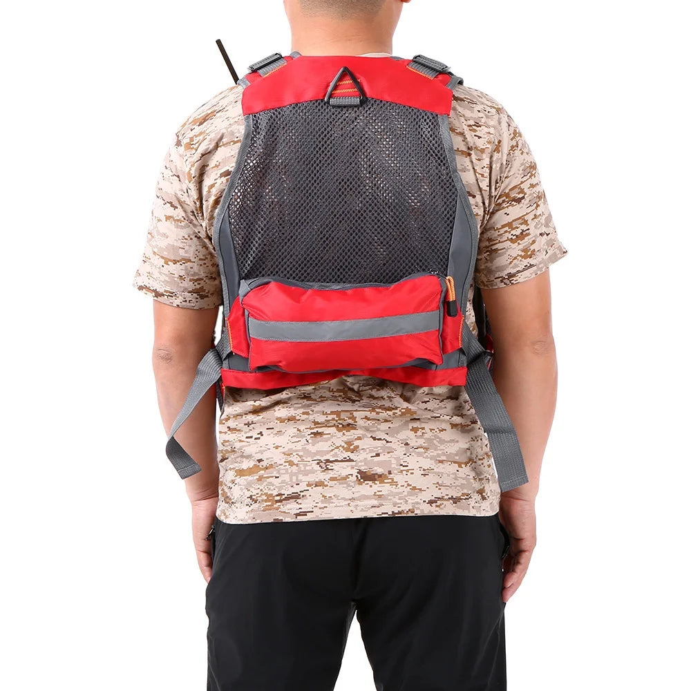 Outdoor Breathable Padded Fishing Life Jacket Swimming Sailing Waistcoat Floatation Device D739