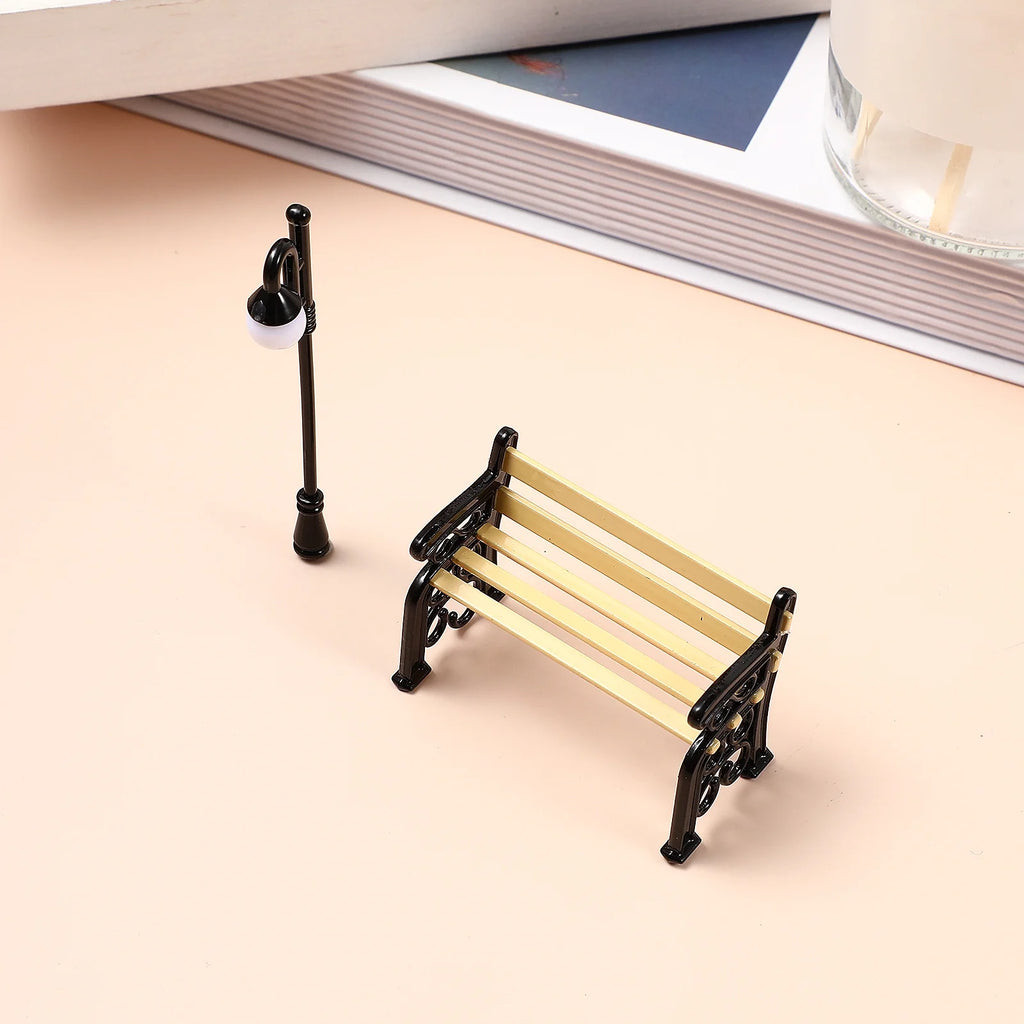 3 Sets Dollhouse Furniture Wooden Model Metal N70498