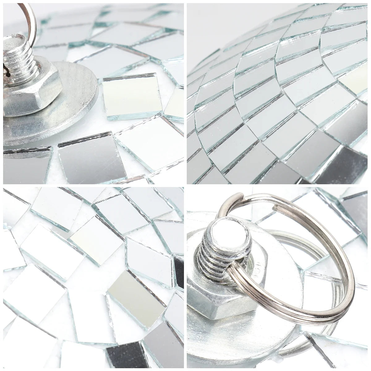 Silver Disco Mirror Ball with Hook V33458