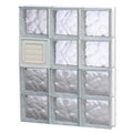 Wavy Pattern Frameless Replacement Glass Block Window F35467