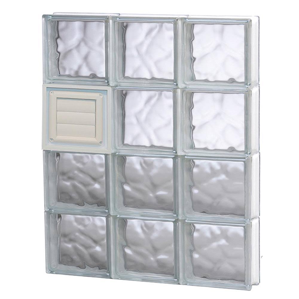 Wavy Pattern Frameless Replacement Glass Block Window F35467