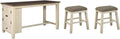 Rustic Counter Height Dining Table with Storage, Dark Gray U811