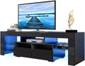 Black LED TV Stand with Storage Cabinet F350