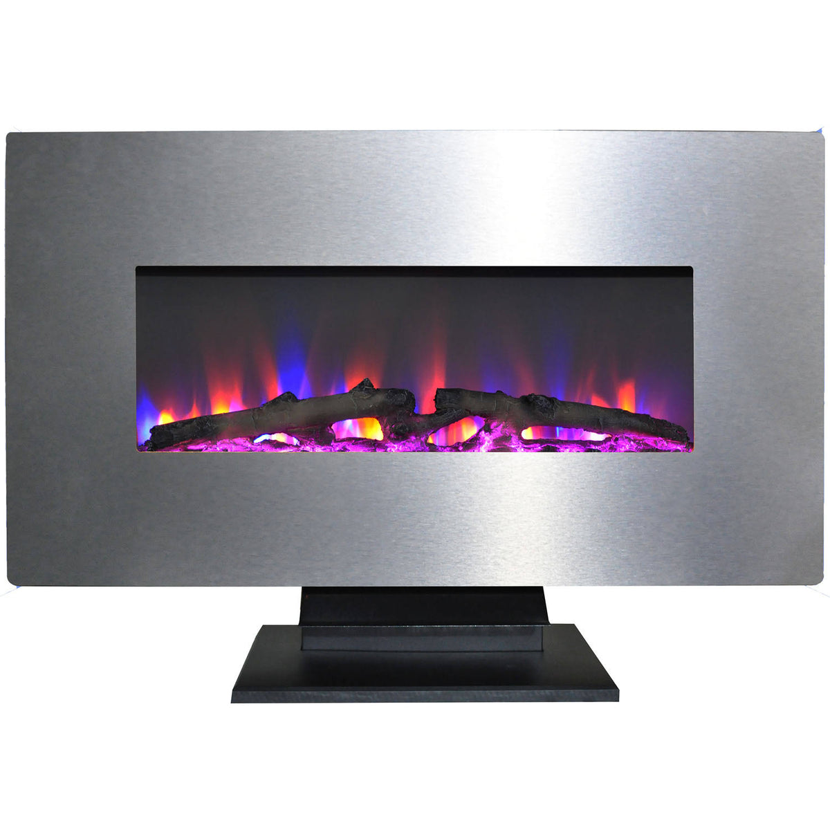 36 in. Metallic Stainless Steel Electric Fireplace W14267