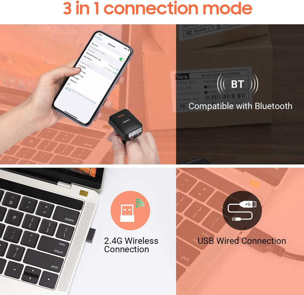 Wireless Ring Barcode Scanner with Bluetooth G4267